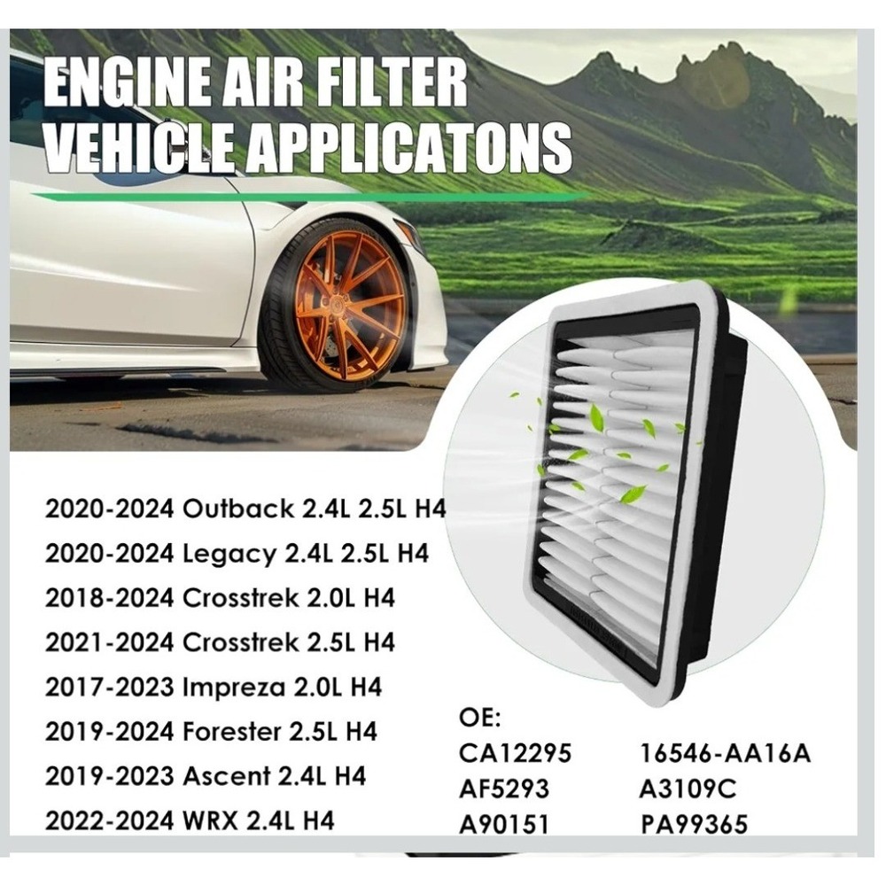 Nerans Engine Air Filter CA12295 Subaru Outback Forester Crosstrek WRX Legacy